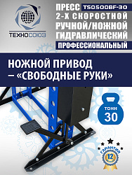 Пресс гидравлический 30 тонн, TS0500BF-30
